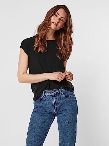 VERO MODA Damen VMAVA Plain SS TOP GA 5PACK, Black/Snow White+ Port ROLYALE, XS – Ansicht 2