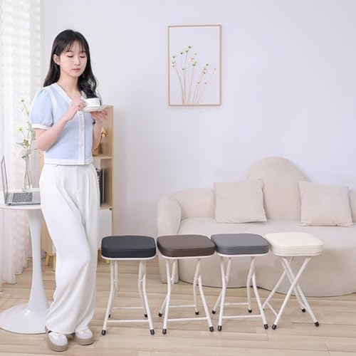 Tabouret de bar pliant gris pour petits espaces et dortoirs