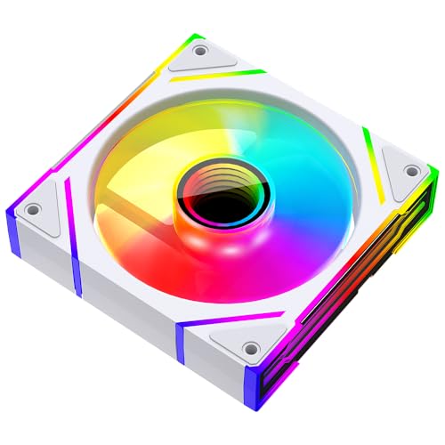 TZMRIT PRISM4EX 120mm Infinite Mirror ARGB PC Fan with PWM Control And ARGB Effect (WH)