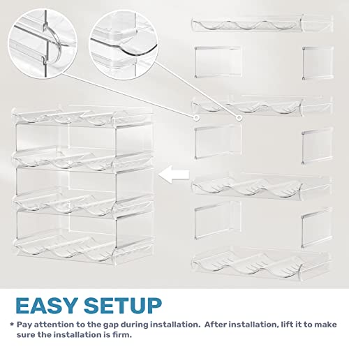 Fabspace Water Bottle Organizer, Stackable Water Bottle Holder for Kitchen Pantry, Fridge, Cabinet, Stackable Cup Holder for Wine, Water, Drink-4 Pack, Each Rack Holds 5 Containers