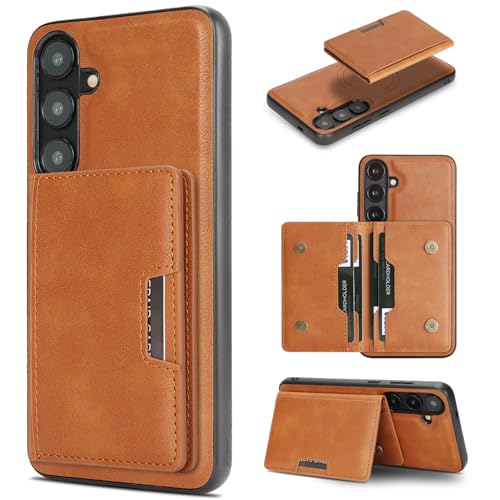 �y���U�[ �J�[�h�P�[�X �}�O�l�b�g �X�^���h Magsafe�Ή��z Galaxy S26 �p �P�[�X �J�[�h���[ �J�o�[ �X�g���b�v�z�[�� ���C�����X�[�d�Ή� �M�����N�V�[ (�u���E��)