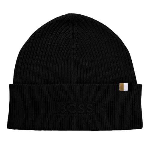 BOSS Men's Magico_R_Hat Beanie, Dark Blue, ONESI