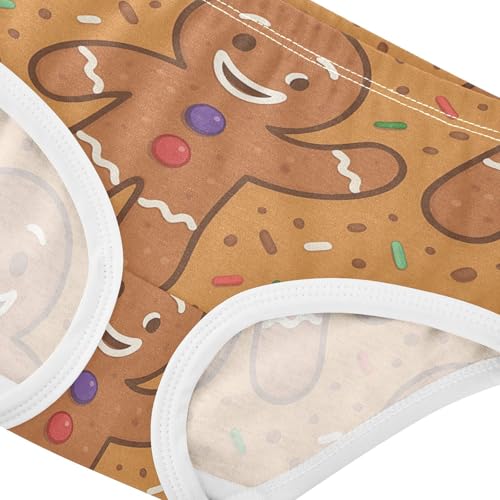 Gingerbread Man Elastic Waistband Girls' Panties Toddler Cotton Underwear for Girls in Sizes 2T,3T, 4T, 5T, 6Y and 8Y4