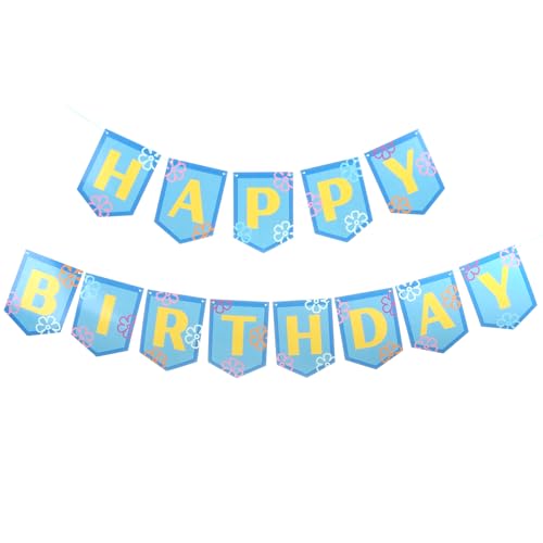 Hahafelt Yellow Cartoon Birthday Party Decorations Pre Strung