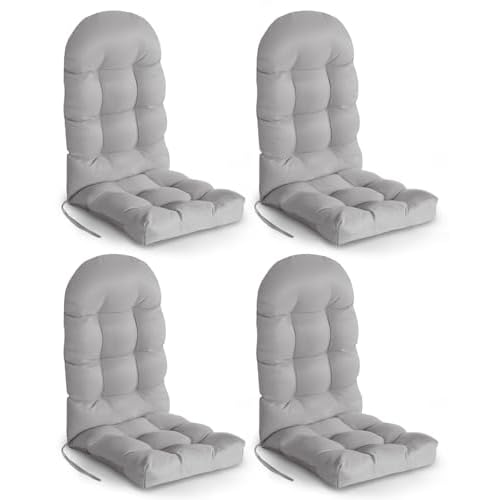 GREENVINES Adirondack-Chair-Cushions-Set-of-2 | Polyester | Waterproof | Outdoor High Back Rocking Chairs Cushion | Seat with Ties | Non-Slip | Thickened Pad for Patio | 44.5" x 18.9" x 4.5"