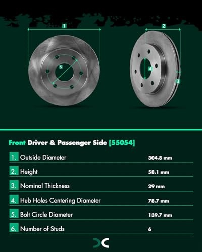 Image of SCITOO Front 12 inch Brake Pads and Rotors Kits Fit For Cadillac For Escalade ESV /EXT,For Chevy For Avalanche 1500 /For Silverado 1500 /For Suburban 1500 /For Tahoe,For GMC For Safari /For Yukon XL 1500
