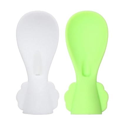 SNOWIE SOFT 2Pcs Baby Spoon 2 in 1 Silicone Feeding Straw Spoon Puree Bag Connectable Silicone Baby Straw Spoon for Baby Food Bag Pouches Food Pouch Spoon Attachment