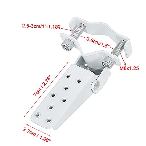 F FIERCE CYCLE 1 Pair White Universal Motorcycle Non-Slip Folding Fork Foot Step Rest Pedal