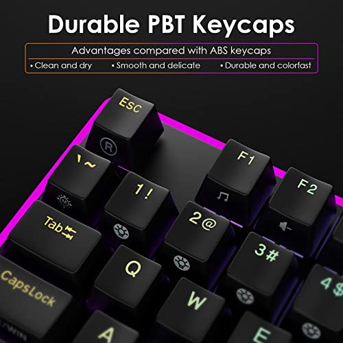 Durgod Tgk 021 Mechanical Gaming Keyboard, Rgb Backlit And Magnetic Wrist Rest, Kailh Turbo Gaming Red Switch, Durable Pbt Keycap And Hot Swappable With 104 Keys, Full Size Wired Keyboard For Pc Mac #TOP2