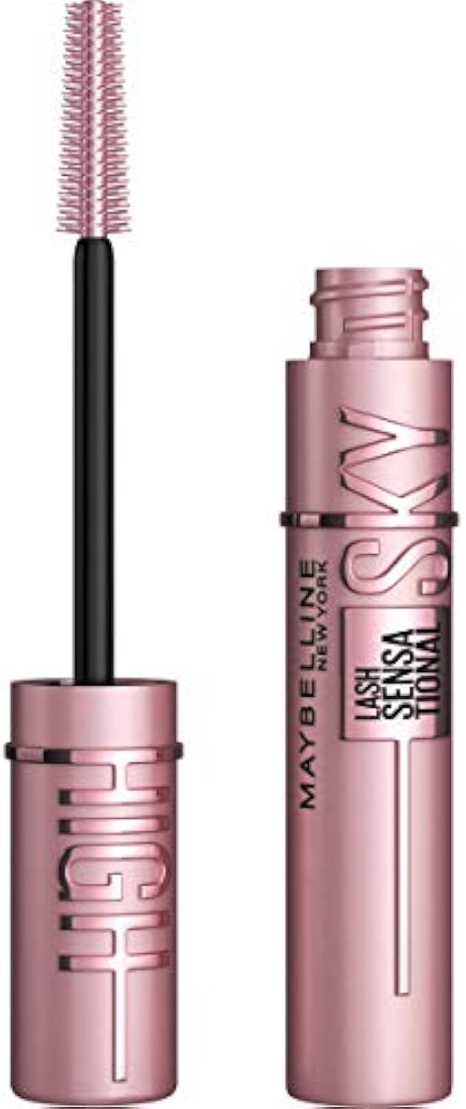 Maybelline Lash Sensational Sky High Washable Mascara Makeup, Volumizing, Lengthening, Defining, Curling, Multiplying, Buildable Formula, Blackest Black, 1 Count