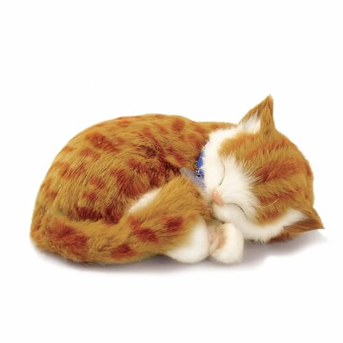 Perfect Petzzz - Original Petzzz Orange Tabby Cat Realistic Lifelike Stuffed Interactive Pet Toy Companion Pet with 100% Handcrafted Synthetic Fur