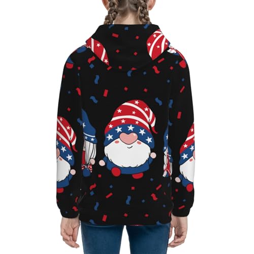 Three Gnome Independence Day Kids Pullover Hoodies Boys Sweatshirts Girls Athletic Clothes with Pocket4
