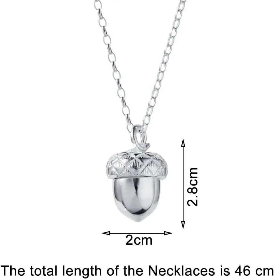 Generic 925 Sterling Silver Openable Acorn Necklace - Women's Botanical Charm Pendant, Heart Shape, 46cm Chain - Image 6