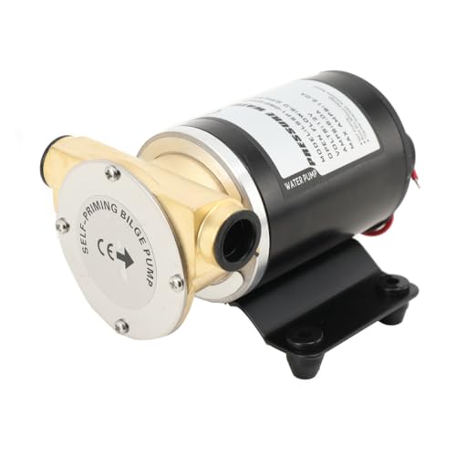 Lfhelper Selbstansaugende Bilgepumpe 12V 30L/min Wasserpumpe Deckwaschpumpe Druckwasserpumpe 8.0 GPM 20mm Inlet/Outlet Marine Bilge Pumpe Impeller-Bilgenpumpe für Yacht Boot Wohnwagen