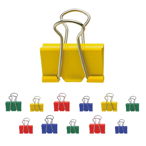 Westcott E-10716 00 - Pinzas de metal para documentos (12 unidades, 4 x 19 mm, 4 x 25 mm, 4 x 32 mm, resistentes y reutilizables)