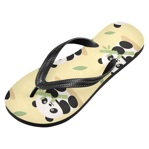 Women Beach Summer Casual Flip Flop Panda YellowQuick Dry Sandals Slipper for Men A2301291