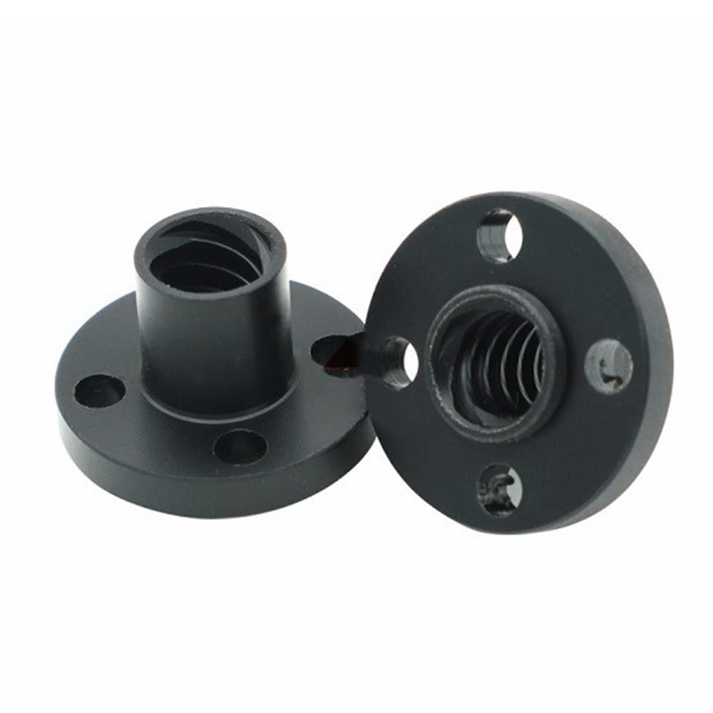 Netfen Pitch 1Mm Lead 1Mm T8 Nut, Black 3D Printer Parts Tr8 Lead Screw Pom Nut T8 Nut Trapezoidal Screw Pom Lead 1Mm 2Mm 4Mm 8Mm 1Pcs (Color : )