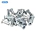 Awclub 1/4-20 Multi-Grip Rivet Nuts, 24pcs Pre-Bulbed Shank Flat Head Threaded Insert Nut Carbon Steel Plus Nuts Construction Fasteners for Industrial