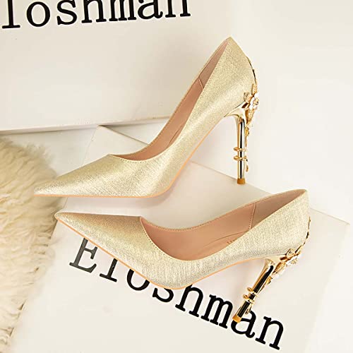 JOEupin Stiletto High Heel Shoes for Women Pointed Closed Toe Classic Slip On Dress Pumps3