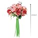 Jasion Artificial Roses Flowers 12 Heads Arrangement Silk Bouquet for Home Office Parties Bridal and Wedding Decoration (Red with Pink)