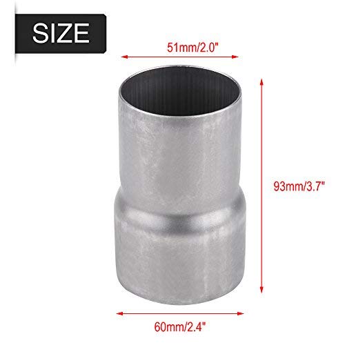 Sharplace Adaptateur Échappement Moto 60 Mm à 51 Mm – Réducteur Inox Pour Tuyau D’Échappement