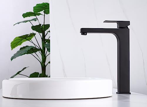 Torneira Monocomando Preto Quadrada Banheiro Lavabo Bica Alta Luxo Inovartte IN23