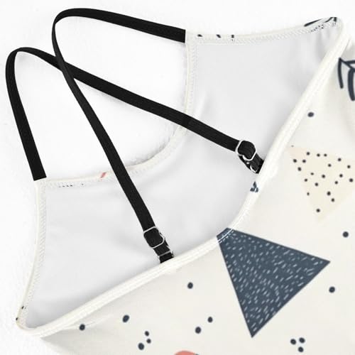 Buy Geometric Flamingo Abstract Girls Swimsuit One Piece Bathing