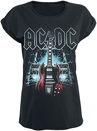 AC/DC High Voltage Guitar Frauen T-Shirt schwarz M 100% Baumwolle Band-Merch, Bands