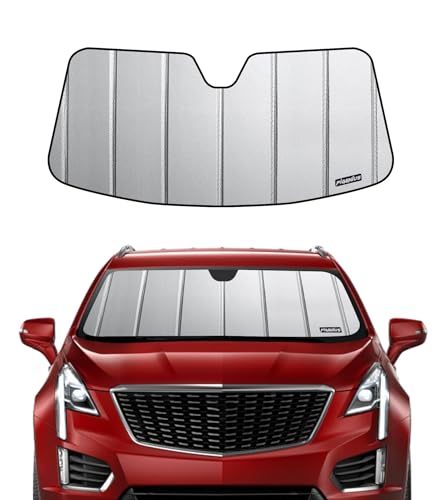 Pigenius Windshield Sunshade for Cadillac XT5 2017-2026, Premium Grey Leather Finish