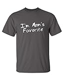 I'm Mom's Favorite Funny Gift Idea Cheap Unique Christmas T-Shirt L Charcoal