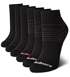 New Balance Women’s Athletic Socks – Cushioned Quarter Cut Ankle Socks (6 Pack), Size Shoe Size:...