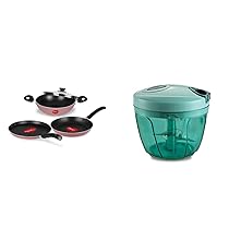 Pigeon Aluminium Cookware Set with Lid and 3 Blades Chopper