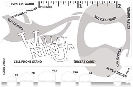 Wallet Ninja 18 In 1 Credit Card Multi Tool Baby Blue Snow Mutant Purple Eyeglass Screwdriver Hex Wrenches Bottle Opener Phone Stand Can Opener Ruler