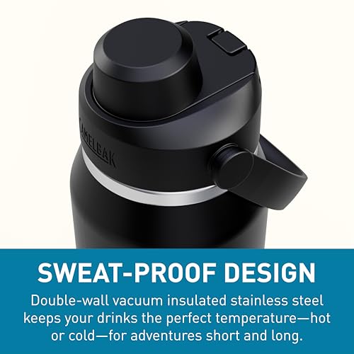 Image of CamelBak Thrive Chug Insulated Stainless Steel Water Bottle, Cold Retention with High Flow Lid for Everyday Hydration and Active Use, 32oz, Black