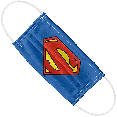 Popfunk Superman New 52 Logo Shield 1-Ply Reusable Face Mask Covering with Adjustable Nose Wire, Unisex