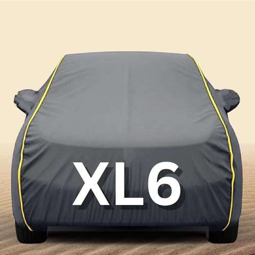 Image of 100% Waterproof XL6 Car Cover Heavy Duty - Premium Polyester Car Body Cover, All Weather Outdoor Protection, UV Resistant, Dustproof, Windproof, Heat Resistant, Scratch Resistant (Grey)