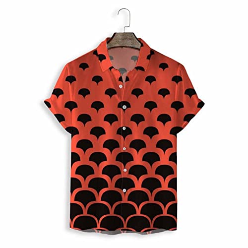 Chemise décontractée d'été style Aloha : l'élégance tropicale rouge pour vos soirées barbecue