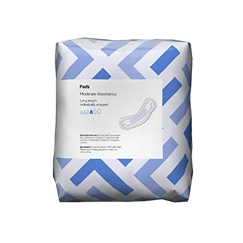 Amazon Brand - Solimo Incontinence/Bladder Control Pads for Women, Moderate Absorbency, Long Length, 108 Count, 2 Packs of 54 - Thumbnail 2