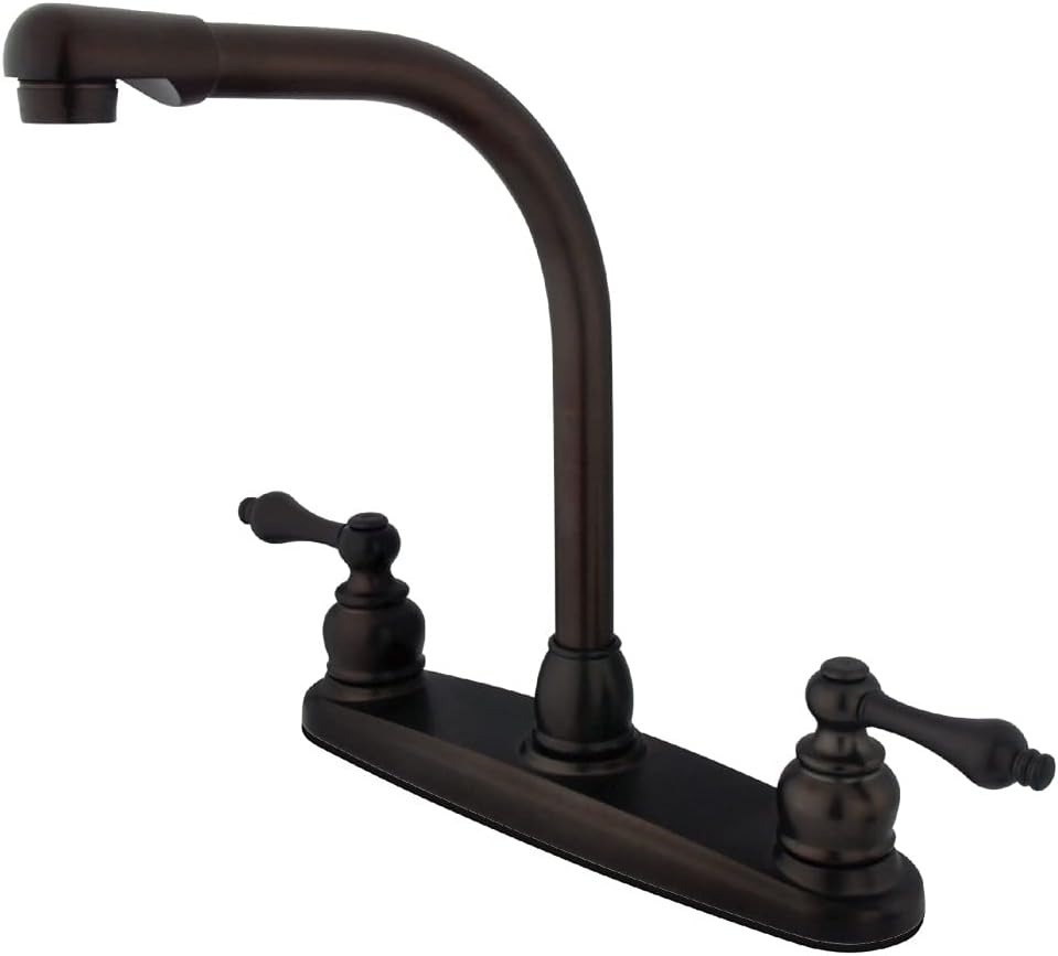 Kingston Brass KB716ALLS Victorian High Arch Kitchen Faucet without Sprayer, Vintage Copper