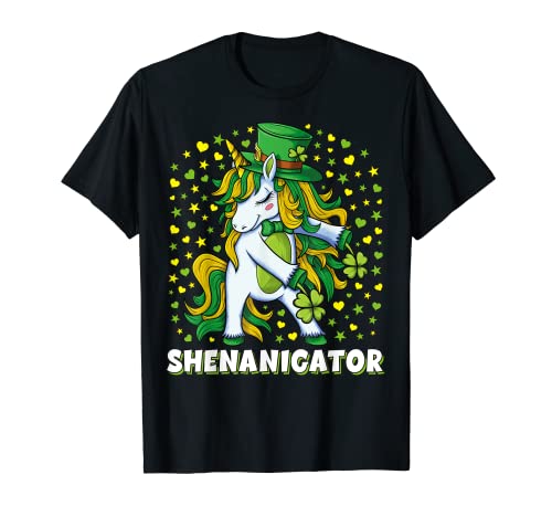 Shenanigator Flossing Unicorn Leprechaun St Patricks Day Camiseta