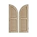 Ekena Millwork SHULVQ12X46HHPR Two Equal Louver w/Quarter Round Arch Top Faux Wood Shutters, 12"W x 46"H, Primed Tan