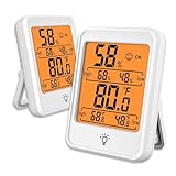 【Ideal zur Überwachung des Raumklimas】Mit dem praktischen Raumthermometer können Sie die Temperatur und Luftfeuchtigkeit durch das klare Display im Blick behalten und haben Sie jetzt die Kontrolle über das Raumklima in den Räumen, in denen Sie sich die meiste Zeit aufhalten, z.B. Wohnzimmer, Schlafzimmer und Büro.