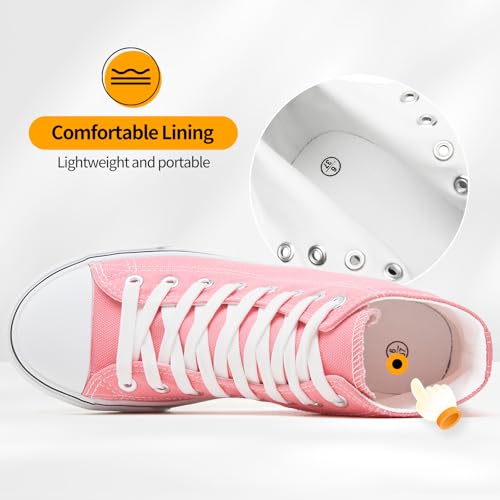 Image of ZGR Womens High Top Canvas Sneakers,Lace-up Canvas Shoes,Casual Tennis Walking Shoes