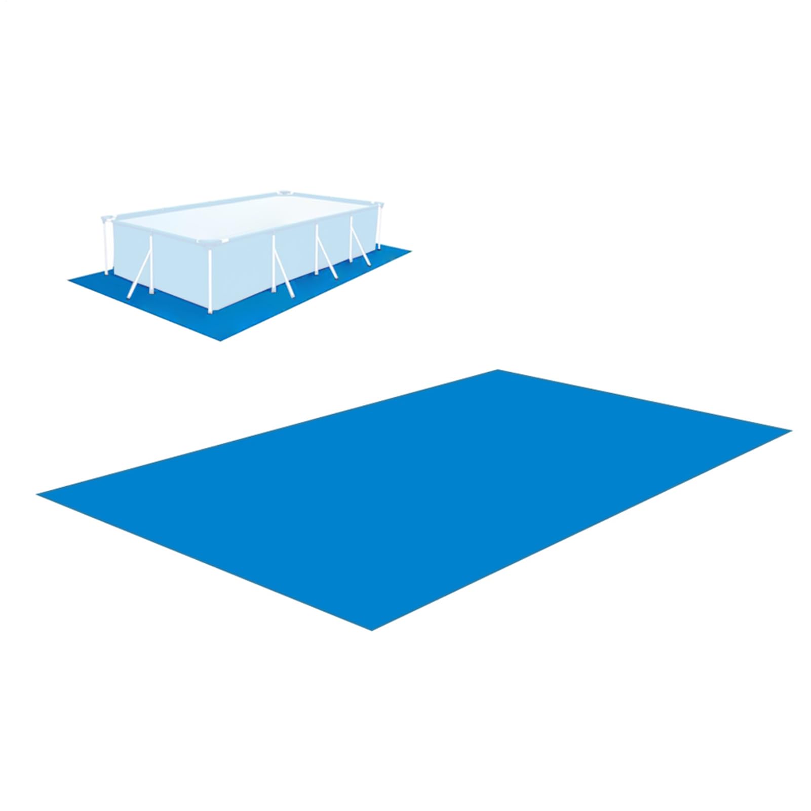 Tapis De Sol pour Piscine, Hors Terre Tapis De Protection Bâche De Sol Rectangulaire,Bleu Pliable Imperméable, Protecteur De Sol Piscine pour Rectangulaire Piscines,2,5x4,5 M