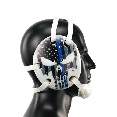 Geyi Wrestling Headgear American Flag Thin Blue Line with Digital Printing Art (Adult)