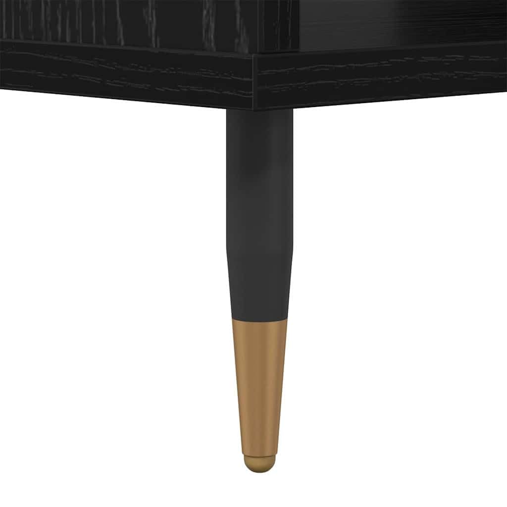 Mesa de centro de roble negro 60 x 50 x 40 cm, mesa auxiliar industrial de madera, patas cónicas, diseño moderno, resistente, para salón, dormitorio, cocina