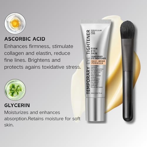 Deep Temporary Eye Tightener - Eye Tightening Cream Instant - Instant 𝐄𝐲𝐞 Bag Tightener with Brush - Reduces Fine Lines & Wrinkles Under E-ye Cream foe Women - Gentle 𝐄𝐲𝐞 Bags Remover Women - Image 5