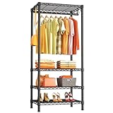 Ulif H4 Mini Portable Closet, 4 Tiers Freestanding Clothing Garment Rack for Small Space, Metal...