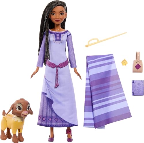 Mattel Disney Wish Asha of Rosas Adventure Pack Doll, Posable Fashion Doll with Removable Fashion, Animal Friends and Accessories, Toys Inspired by The Movie - image 7