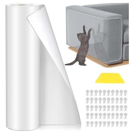 Anti Arañazos para Gatos 40x300cm Protector de Muebles, Protector Sofa Gatos arañazo Fundas de Sofá Autoadhesiva Transparente Películas para Puerta, Pared, sofá, gabinete
